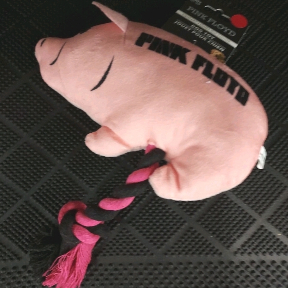 NWT Pink Floyd Branded Collector's Item! Pink Pig Squeaky Dog Toy Plush Squeaker